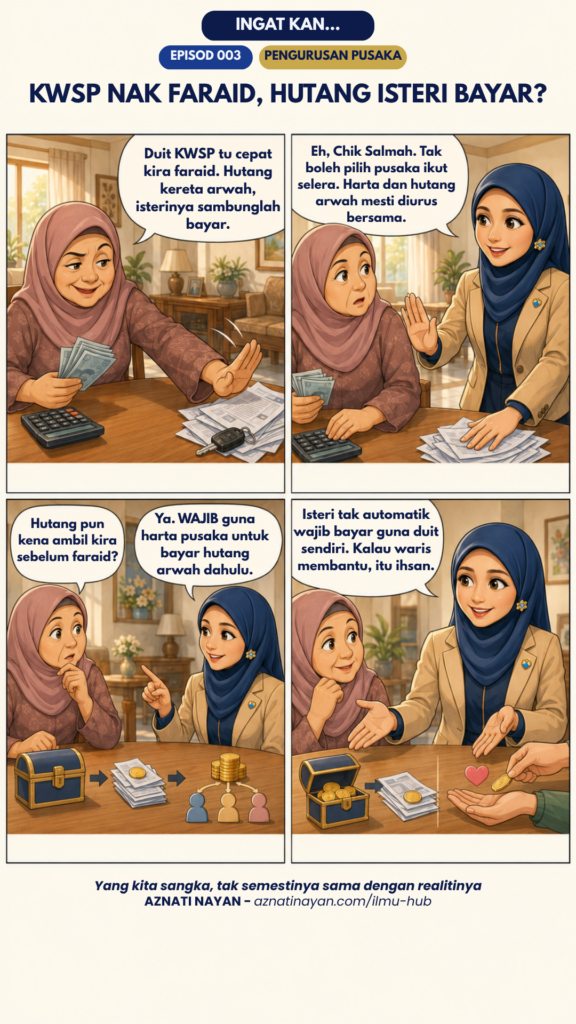 komik ingatkan ep003 kwsp nak faraid hutang isteri bayar